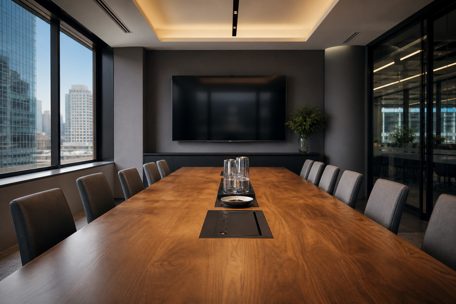 Meeting room ready for clients