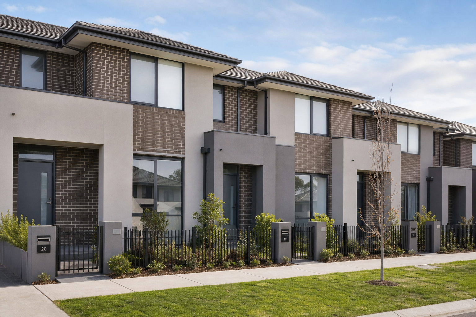 Completed townhouse exterior